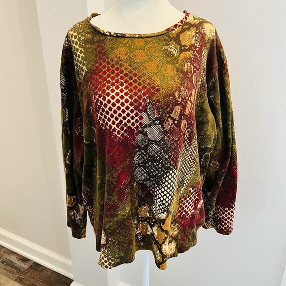 JONES NEW YORK Women’s Animal Print Long Sleeve Sweater Size 3XL - Picture 1 of 6